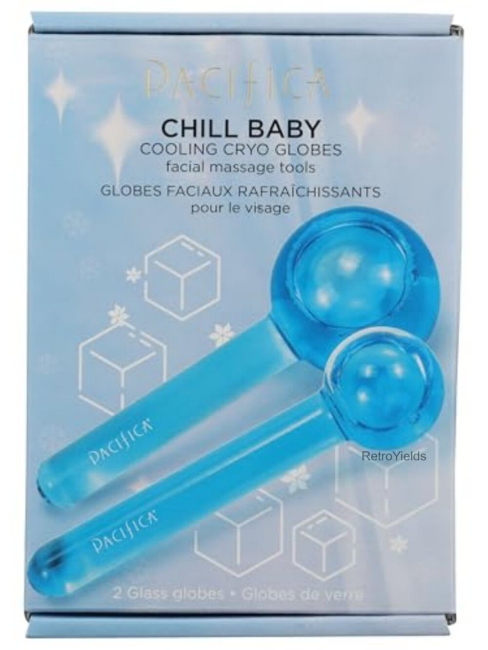 Glass Cryo Globes Facial Massager Set of 2 for Face Eyes Neck